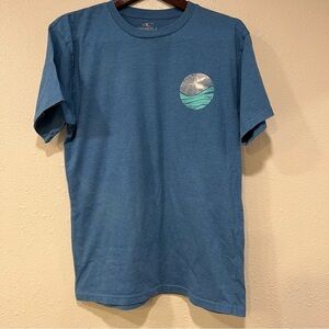 O'Neil Moon Vintage Wave Shirt Royal Blue Men’s Medium Short Sleeve RN#85773 EUC
